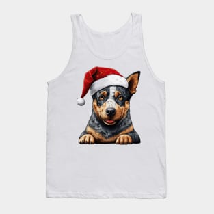 Christmas Peeking Australian Cattle Dog Tank Top